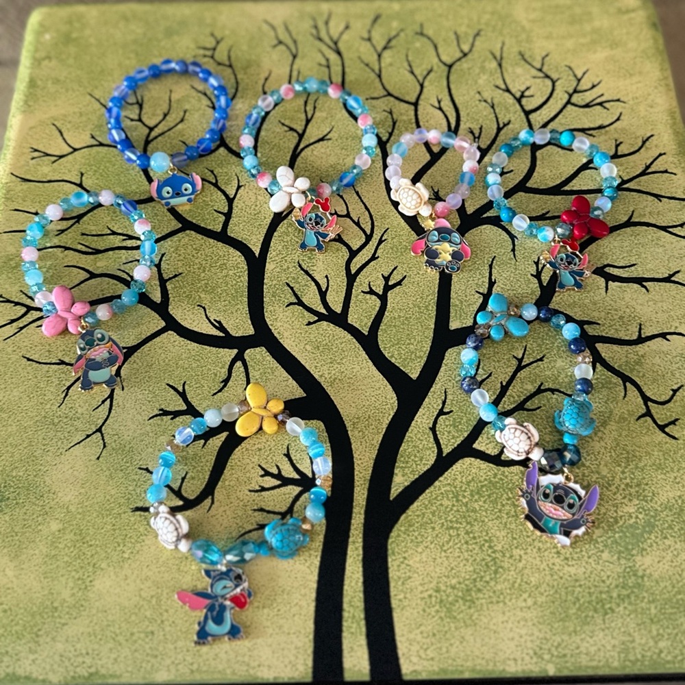Disney Lilo and Stitch Inspired Crystal Handmade Bracelets